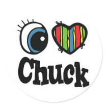 I Heart (Love) Chuck Round Sticker