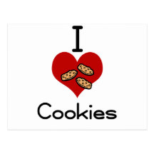 I heart-love cookies postcards