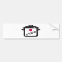 I Heart / Love Cooking Bumper Sticker