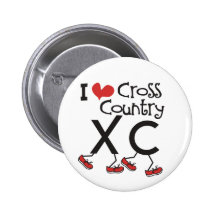 I heart (love) Cross Country Running XC Buttons