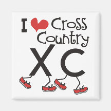 I heart (love) Cross Country Running XC Refrigerator Magnets