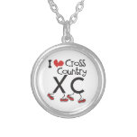 I heart (love) Cross Country Running XC Personalized Necklace