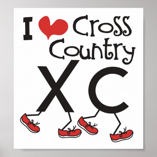 heart (love) Cross Country Running XC Posters