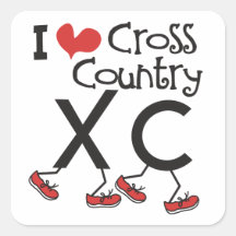 I heart (love) Cross Country Running XC Sticker