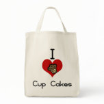 I heart-love cupcakes tote bags