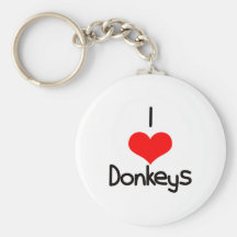 I Heart (Love) Donkeys  Key Chains