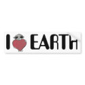 I Heart Love Earth Alien Bumper Sticker bumper stickers