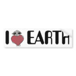 I Heart Love Earth Alien Bumper Sticker bumper stickers
