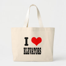 I HEART (LOVE) ELEVATORS TOTE BAGS