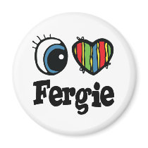 I  Heart (Love) Fergie Refrigerator Magnets