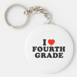 I Heart / Love Fourth Grade Keychain
