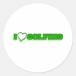 I Heart (love) Golfing Round Stickers