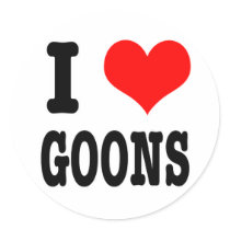 I HEART (LOVE) GOONS ROUND STICKER