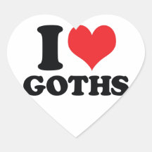 I Heart / love goths Heart Stickers