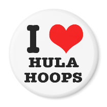I HEART (LOVE) HULA HOOPS FRIDGE MAGNETS