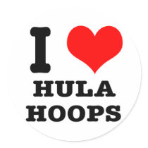 I HEART (LOVE) HULA HOOPS STICKERS