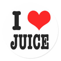 I HEART (LOVE) JUICE ROUND STICKERS