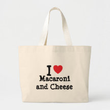 I heart (love) Macaroni and Cheese Canvas Bags