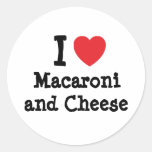 I heart (love) Macaroni and Cheese Round Stickers