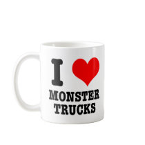 I HEART (LOVE) monster trucks Mug