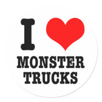 I HEART (LOVE) monster trucks Stickers