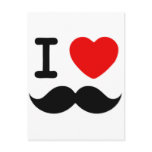I heart / Love Moustaches / Moustaches Postcard