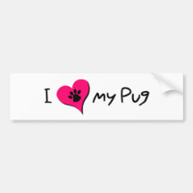I [heart] Love my Pug Bumper Sticker