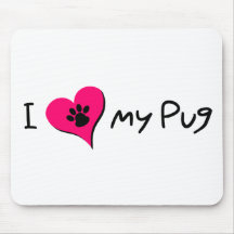 I [heart] Love my Pug Mousepad