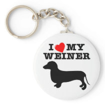 I (Heart) Love My Weiner Dog Key Chain