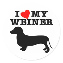 I (Heart) Love My Weiner Dog Sticker