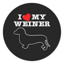 I (Heart) Love My Weiner Dog Sticker