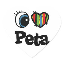 I Heart (Love) Peta Heart Sticker
