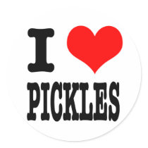 I HEART (LOVE) PICKLES STICKER