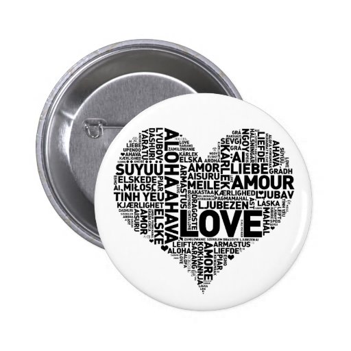I HEART LOVE PINBACK BUTTON