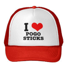 I HEART (LOVE) POGO STICKS HATS