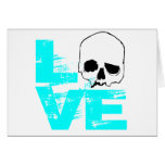 I heart love skull cards