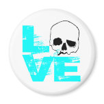 I heart love skull magnets