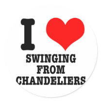 I HEART (LOVE) SWINGING FROM CHANDELIERS STICKER