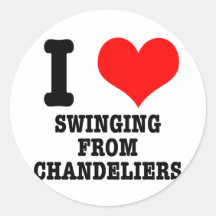 I HEART (LOVE) SWINGING FROM CHANDELIERS STICKER