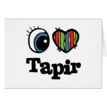 I Heart (Love) Tapir Greeting Card