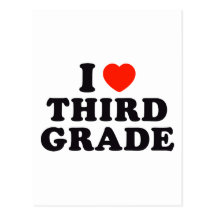 I Heart / Love Third Grade Postcard