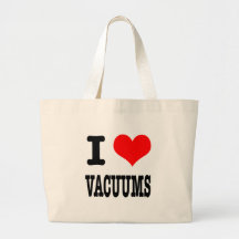 I HEART (LOVE) VACUUMS TOTE BAGS