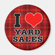 I HEART (LOVE) YARD SALES MAGNETS