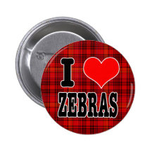 I HEART (LOVE) zebras Pinback Button