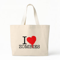 I HEART LOVE ZOMBIES TOTE BAGS