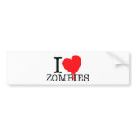 I HEART LOVE ZOMBIES BUMPER STICKER