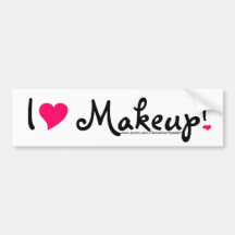 I heart makeup! bumper stickers