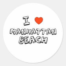 I Heart Manhattan Beach Round Sticker