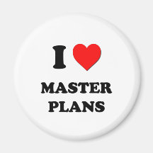I Heart Master Plans Refrigerator Magnets