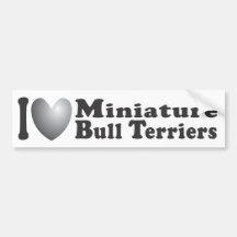 I Heart Miniature Bull Terriers - Bumper Sticker
